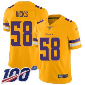 vikings #58 jordan addison gold youth stitched nfl limited inverted legend 100th season custom jersey