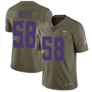 wholesale Vikings #58 Jordan Addison Olive Youth Stitched NFL Limited 2017 Salute To Service Jersey