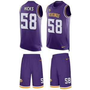 Vikings #58 Jordan Hicks Purple Team Color Men's Stitched NFL Limited Tank Top Suit Jersey