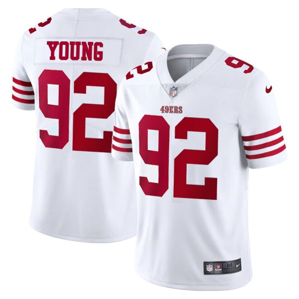 customized San Francisco 49ers #92 Chase Young White Men's 2022-23 Limited Stitched NFL Vapor Untouchable Jersey