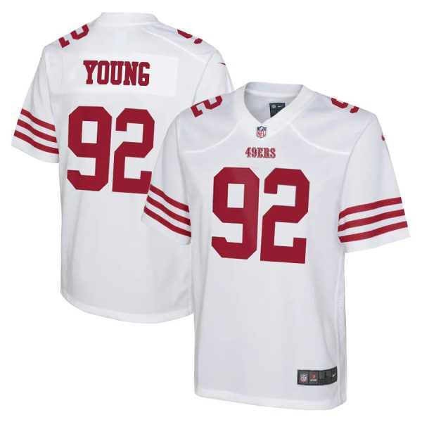 San Francisco 49ers #92 Chase Young White Youth 2022-23 NFL Game Jersey