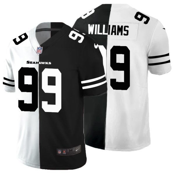 seattle seahawks wholesale jersey #99 leonard williams men's black v white peace split vapor untouchable limited nfl wholesale jersey