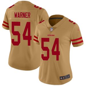 49ers #54 Fred Warner Gold Women's Stitched NFL Limited Inverted Legend Jersey