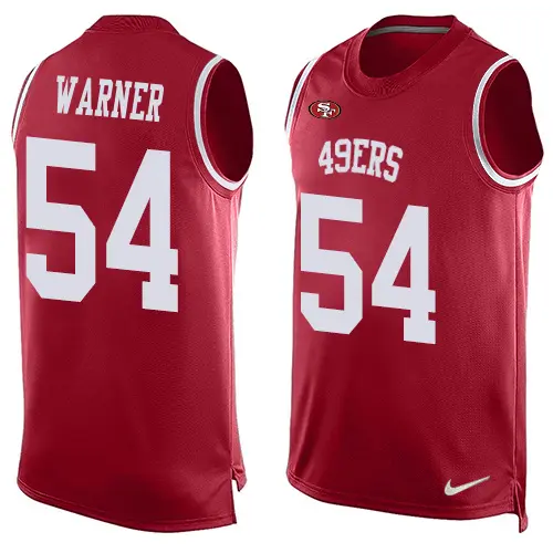 49ers #54 fred warner red team color men's stitched nfl limited tank top youth jersey