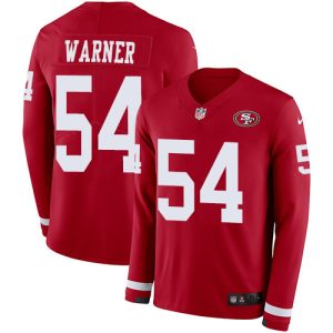 49ers #54 fred warner red team color men's stitched nfl limited therma long sleeve wholesale jersey