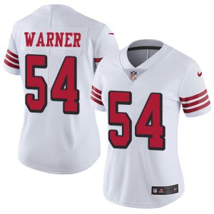 customized 49ers #54 Fred Warner White Rush Women's Stitched NFL Vapor Untouchable Limited Jersey