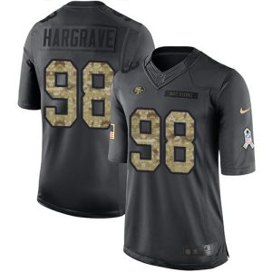 customized 49ers #98 Javon Hargrave Black Men's Stitched NFL Limited 2016 Salute to Service Jersey