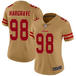 wholesale 49ers #98 Javon Hargrave Gold Women's Stitched NFL Limited Inverted Legend Jersey