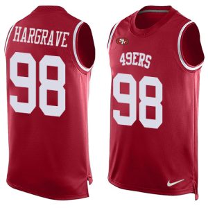 wholesale 49ers #98 Javon Hargrave Red Team Color Men's Stitched NFL Limited Tank Top Jersey