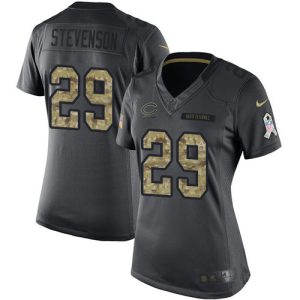 Bears #29 Tyrique Stevenson Black Women's Stitched NFL Limited 2016 Salute to Service Jersey