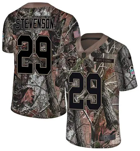 wholesale Bears #29 Tyrique Stevenson Camo Youth Stitched NFL Limited Rush Realtree Jersey