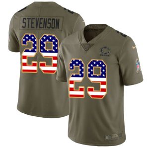 bears #29 tyrique stevenson olive/usa flag men's stitched nfl limited 2017 salute to service authentic jersey