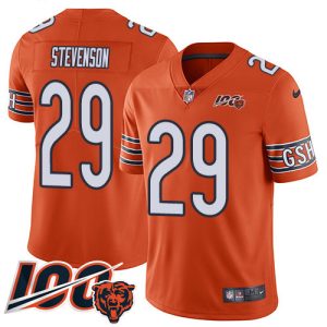 bears #29 tyrique stevenson orange men's stitched nfl limited rush 100th season wholesale jersey