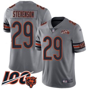 elite Bears #29 Tyrique Stevenson Silver Men's Stitched NFL Limited Inverted Legend 100th Season Jersey