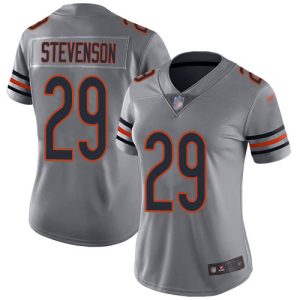 wholesale Bears #29 Tyrique Stevenson Silver Women's Stitched NFL Limited Inverted Legend Jersey