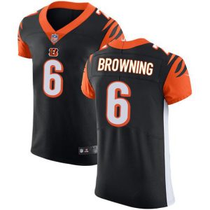 Bengals #6 Jake Browning Black Team Color Men's Stitched NFL Vapor Untouchable Elite Jersey