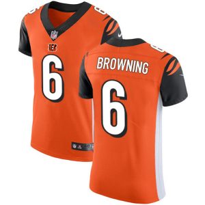 Bengals #6 Jake Browning Orange Alternate Men's Stitched NFL New Elite Jersey