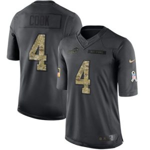 Bills #4 James Cook Black Youth Stitched NFL Limited 2016 Salute to Service Jersey