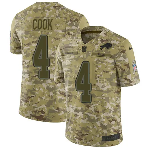 wholesale Bills #4 James Cook Camo Youth Stitched NFL Limited 2018 Salute To Service Jersey