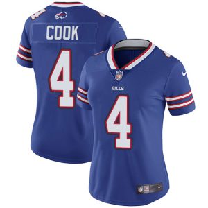 wholesale Bills #4 James Cook Royal Blue Team Color Women's Stitched NFL Vapor Untouchable Limited Jersey