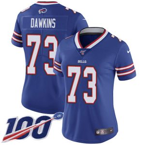 bills #73 dion dawkins royal blue team color women's stitched nfl 100th season vapor untouchable limited cheap jersey