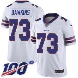 wholesale Bills #73 Dion Dawkins White Men's Stitched NFL 100th Season Vapor Limited Jersey