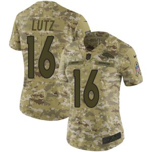 Broncos #16 Wil Lutz Camo Women's Stitched NFL Limited 2018 Salute To Service Jersey