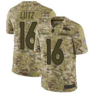 wholesale Broncos #16 Wil Lutz Camo Youth Stitched NFL Limited 2018 Salute To Service Jersey