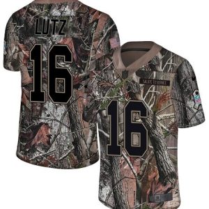 broncos #16 wil lutz camo youth stitched nfl limited rush realtree personalized jersey