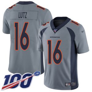 Broncos #16 Wil Lutz Gray Men's Stitched NFL Limited Inverted Legend 100th Season Jersey