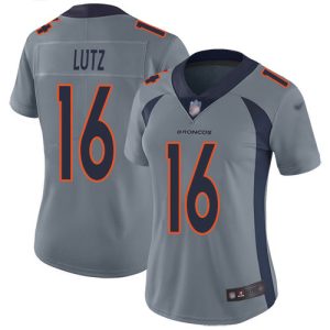 Broncos #16 Wil Lutz Gray Women's Stitched NFL Limited Inverted Legend Jersey