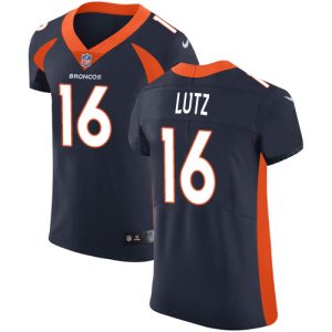 cheap Broncos #16 Wil Lutz Navy Blue Alternate Men's Stitched NFL New Elite Jersey