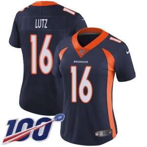 Broncos #16 Wil Lutz Navy Blue Alternate Women's Stitched NFL 100th Season Vapor Untouchable Limited Jersey