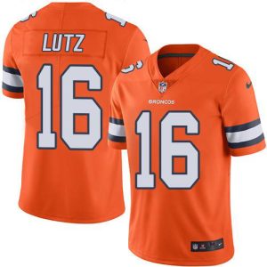 Broncos #16 Wil Lutz Orange Men's Stitched NFL Limited Rush Jersey