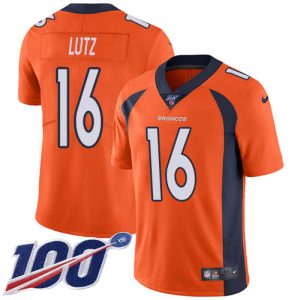 Broncos #16 Wil Lutz Orange Team Color Men's Stitched NFL 100th Season Vapor Untouchable Limited Jersey