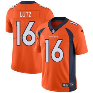 broncos #16 wil lutz orange team color youth stitched nfl vapor untouchable limited custom jersey