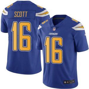 elite Chargers #16 J.K. Scott Electric Blue Men's Stitched NFL Limited Rush Jersey