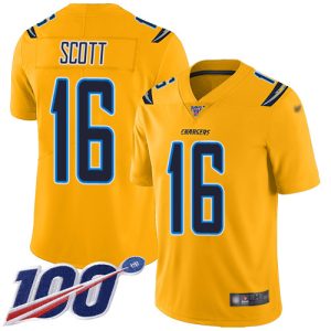 Chargers #16 J.K. Scott Gold Men's Stitched NFL Limited Inverted Legend 100th Season Jersey