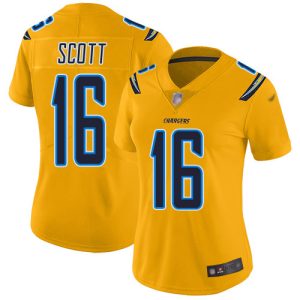 replica Chargers #16 J.K. Scott Gold Women's Stitched NFL Limited Inverted Legend Jersey