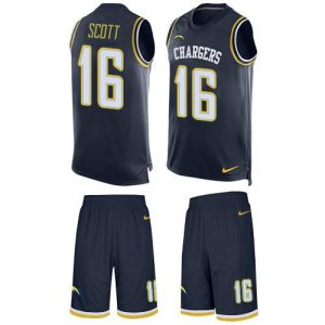 Chargers #16 J.K. Scott Navy Blue Team Color Men's Stitched NFL Limited Tank Top Suit Jersey