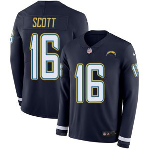 authentic Chargers #16 J.K. Scott Navy Blue Team Color Men's Stitched NFL Limited Therma Long Sleeve Jersey