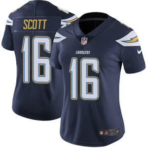 chargers #16 j.k. scott navy blue team color women's stitched nfl vapor untouchable limited wholesale jersey