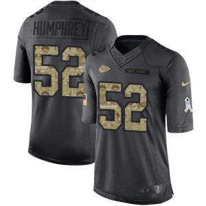 cheap Chiefs #52 Creed Humphrey Black Men's Stitched NFL Limited 2016 Salute to Service Jersey