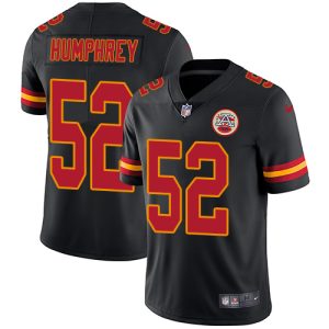 personalized Chiefs #52 Creed Humphrey Black Men's Stitched NFL Limited Rush Jersey