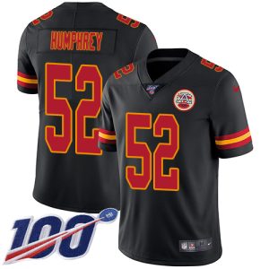 custom Chiefs #52 Creed Humphrey Black Youth Stitched NFL Limited Rush 100th Season Jersey