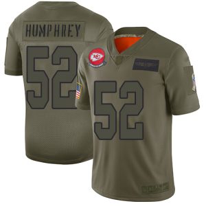 Chiefs #52 Creed Humphrey Camo Men's Stitched NFL Limited 2019 Salute To Service Jersey