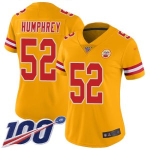 chiefs #52 creed humphrey gold women's stitched nfl limited inverted legend 100th season cheap jersey