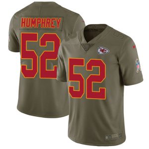 Chiefs #52 Creed Humphrey Olive Men's Stitched NFL Limited 2017 Salute to Service Jersey