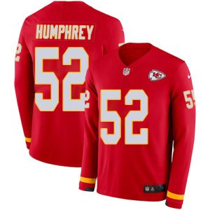 Chiefs #52 Creed Humphrey Red Team Color Youth Stitched NFL Limited Therma Long Sleeve Jersey