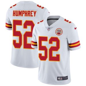 chiefs #52 creed humphrey white men's stitched nfl vapor untouchable limited replica jersey